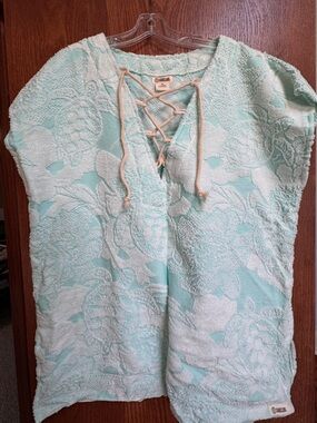 SandCloud Light Aqua Terry Hoodie with Natural Drawstrings